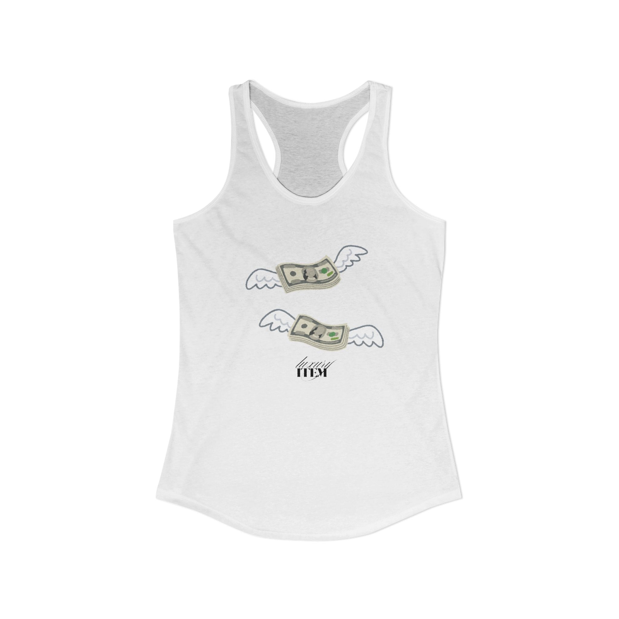 Money Talk Racerback Tank — Women's 'Money Talk' Graphic Tank Top