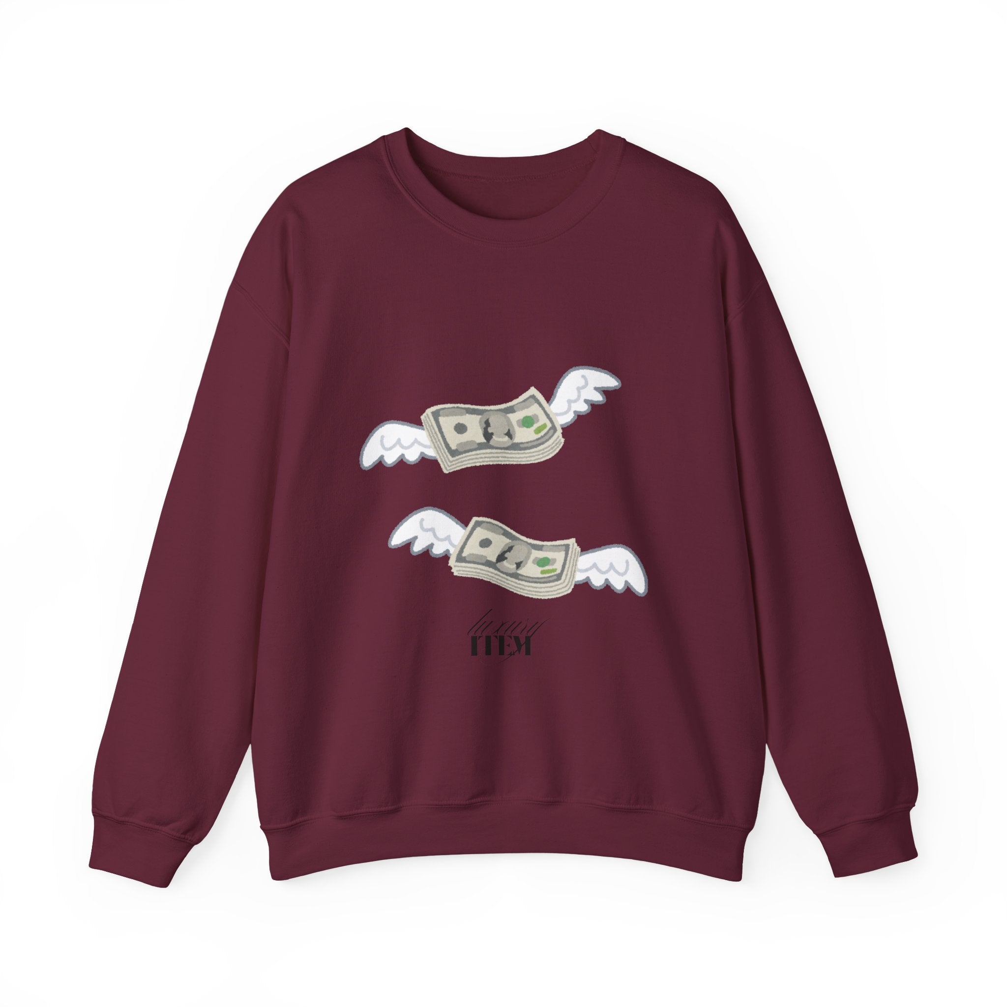 Flying Money Sweatshirt — Graphic Cash Flight Crewneck