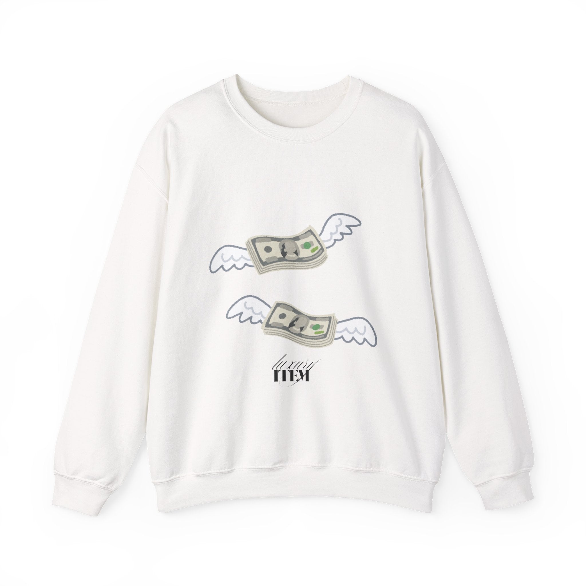 Flying Money Sweatshirt — Graphic Cash Flight Crewneck
