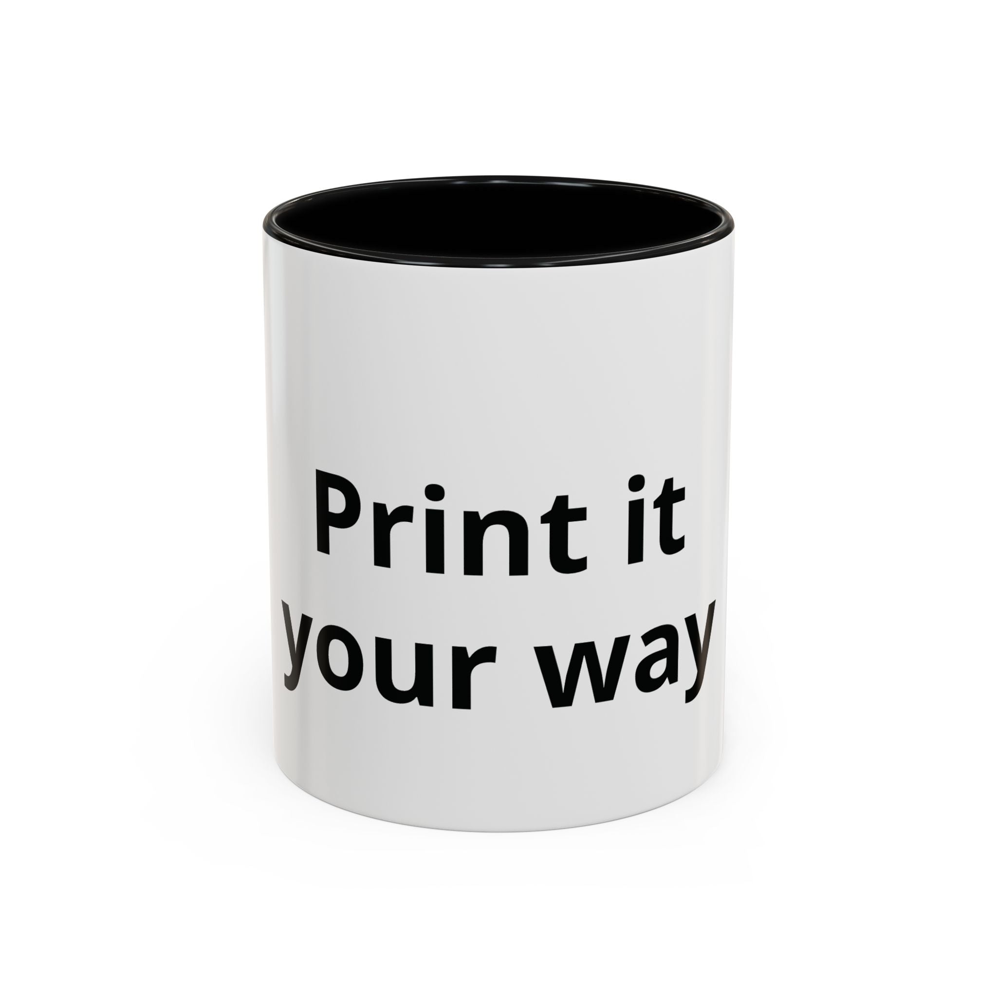 Customizable Coffee Mug — 'Print It Your Way' Black-Trim Ceramic Mug (11/15oz)