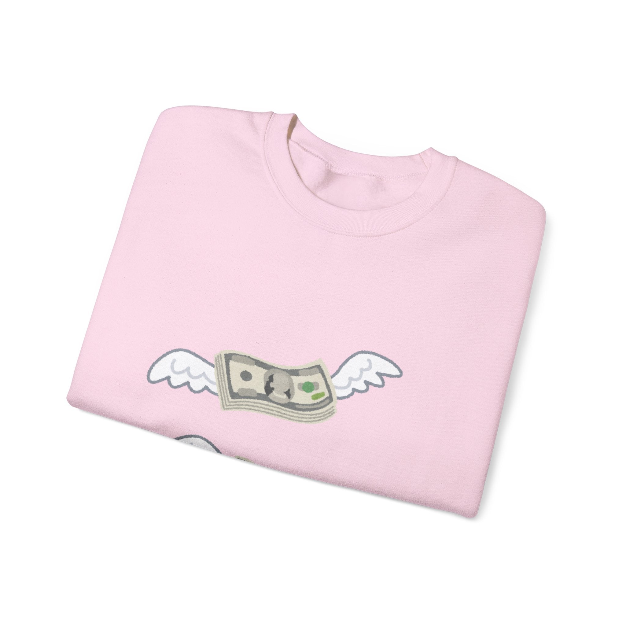 Flying Money Sweatshirt — Graphic Cash Flight Crewneck