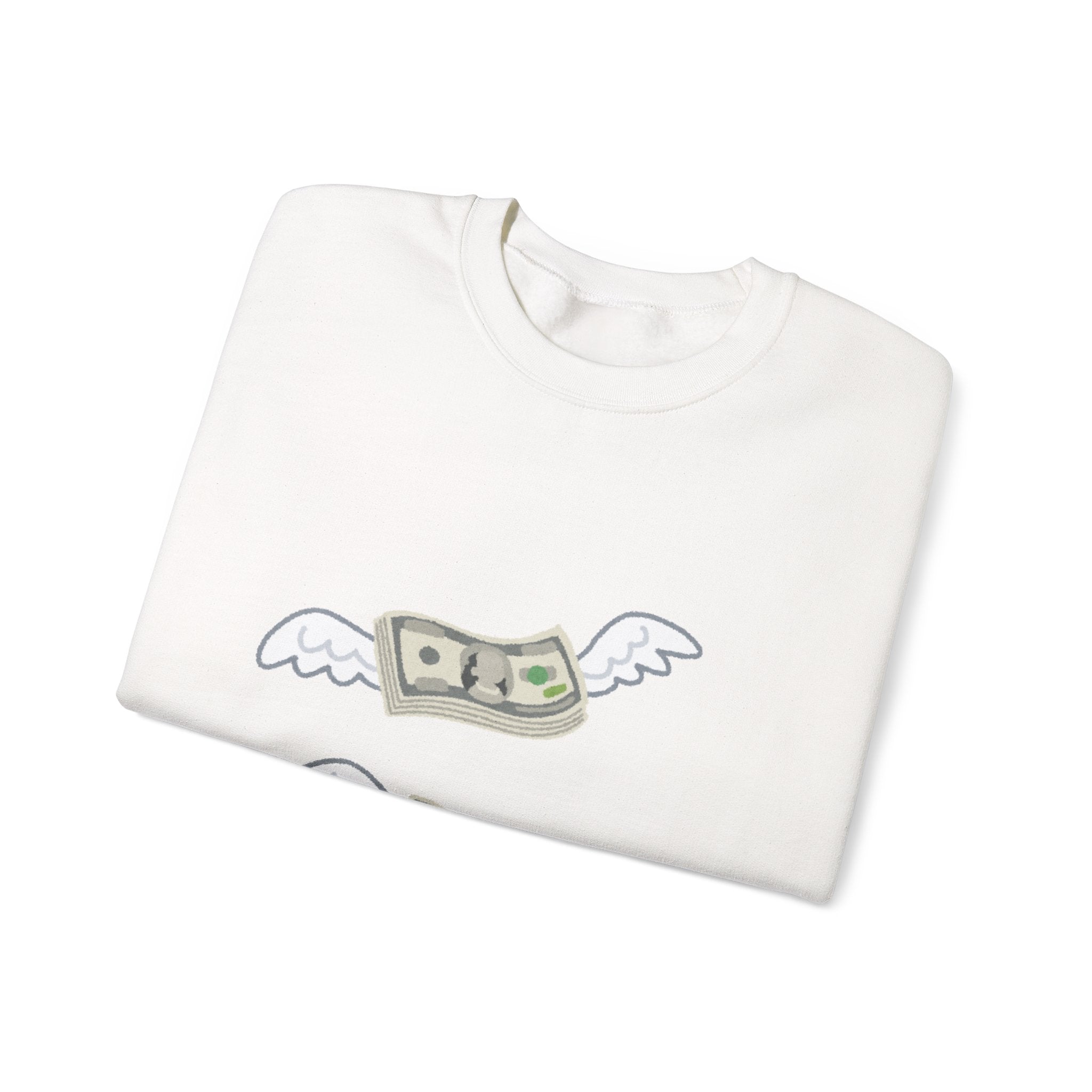 Flying Money Sweatshirt — Graphic Cash Flight Crewneck
